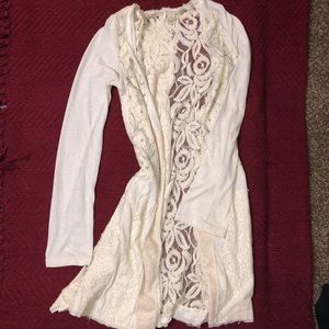 BKE Buckle Cute Lace Cardigan Medium